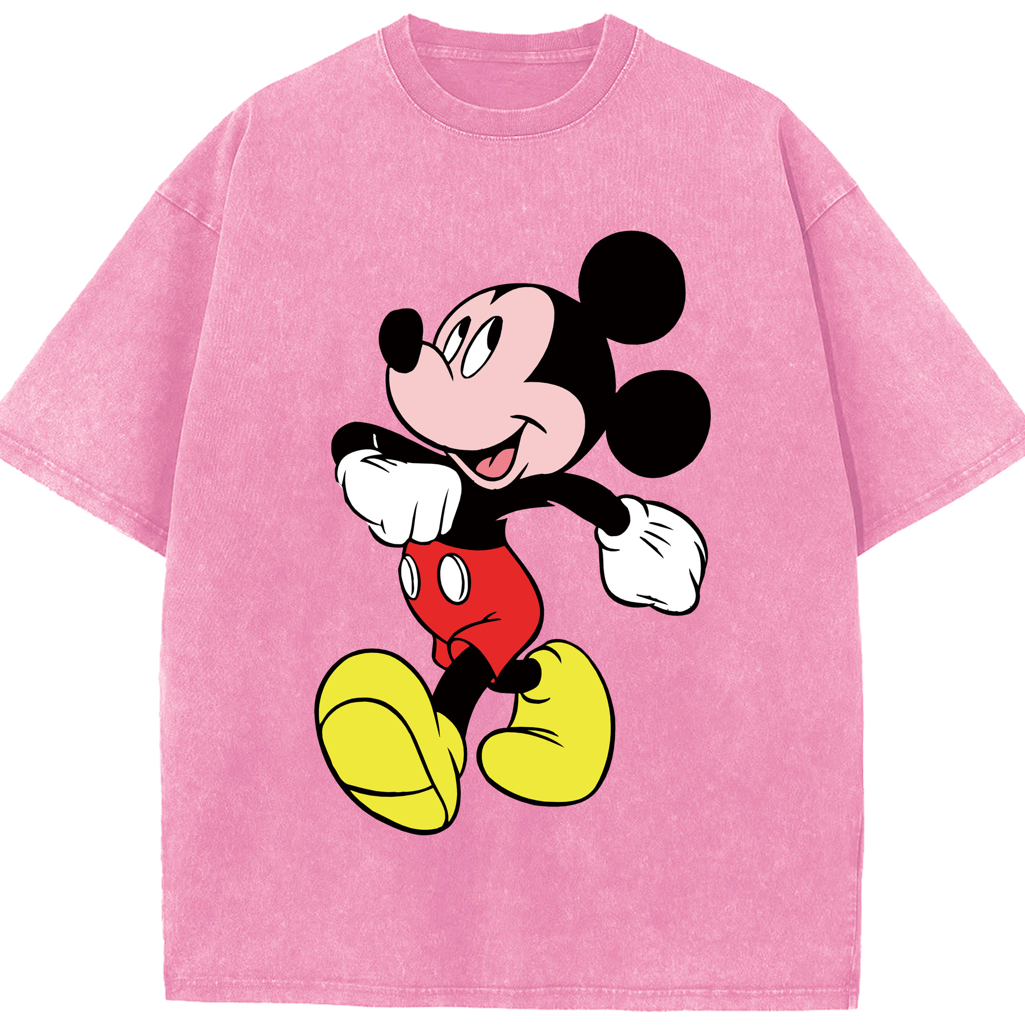 （画像用） ミッキーマウス Mickey Mouse 綿100% ヴィンテージ風 半袖Tシャツ（フロントプリント）